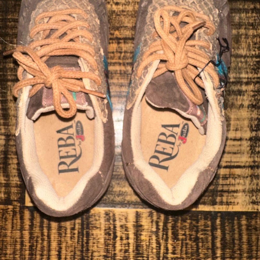 Justin Reba Western Sneakers size 7.5 - Picture 6 of 6